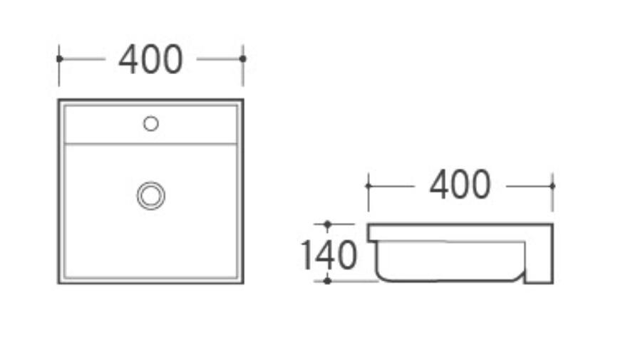 Kingston Semi-Recessed Ceramic Basin