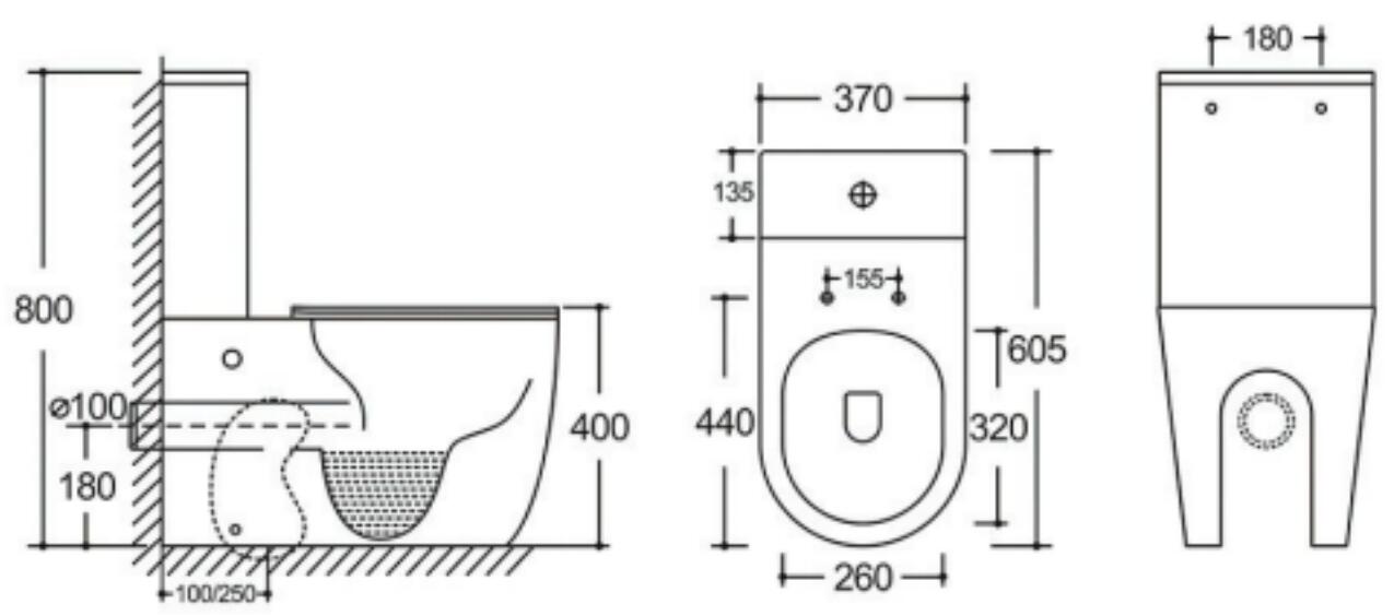 Lincoln Rimless Two Piece Toilet