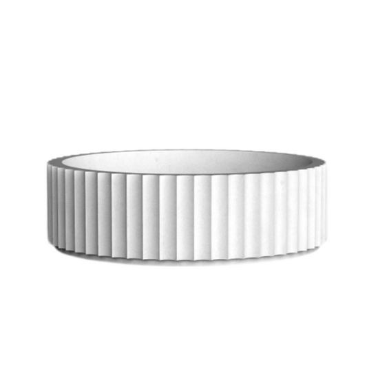 Amalfi Fluted Concrete Round Basin - Off White