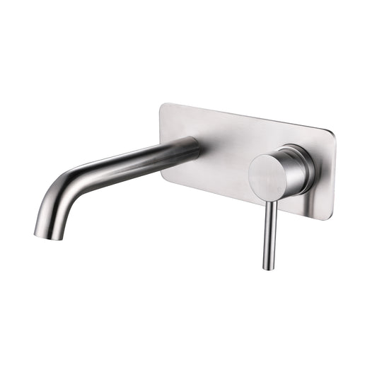 Lo Wall Plate Minimal Mixer & Spout Set - Brushed Nickel