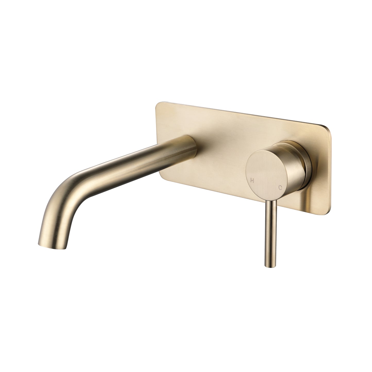 Lo Wall Plate Minimal Mixer & Spout Set - Brushed Brass