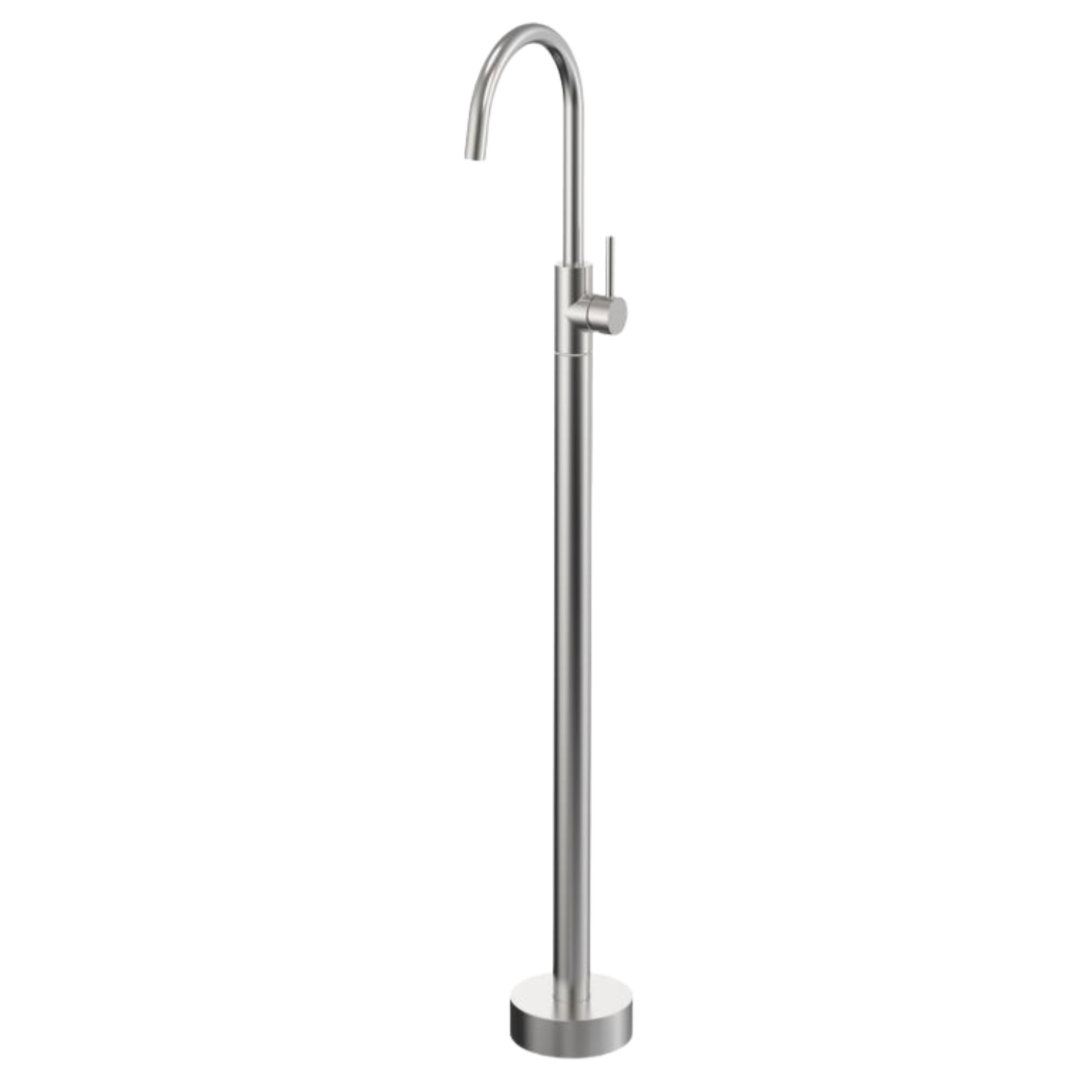 Perla Floor Mounted Bath Mixer - Brushed Nickel