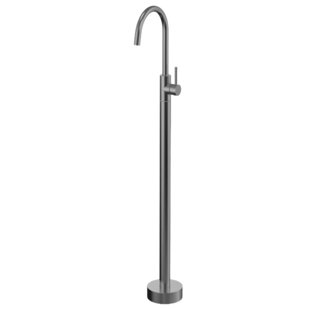 Perla Floor Mounted Bath Mixer - Brushed Gunmetal