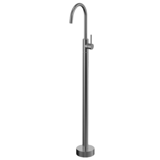 Perla Floor Mounted Bath Mixer - Brushed Gunmetal