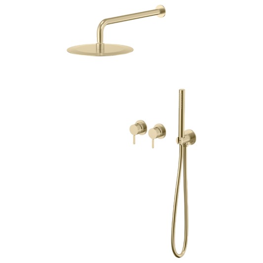 Ainhoa Twin Round Wall Shower Set - Brushed Brass