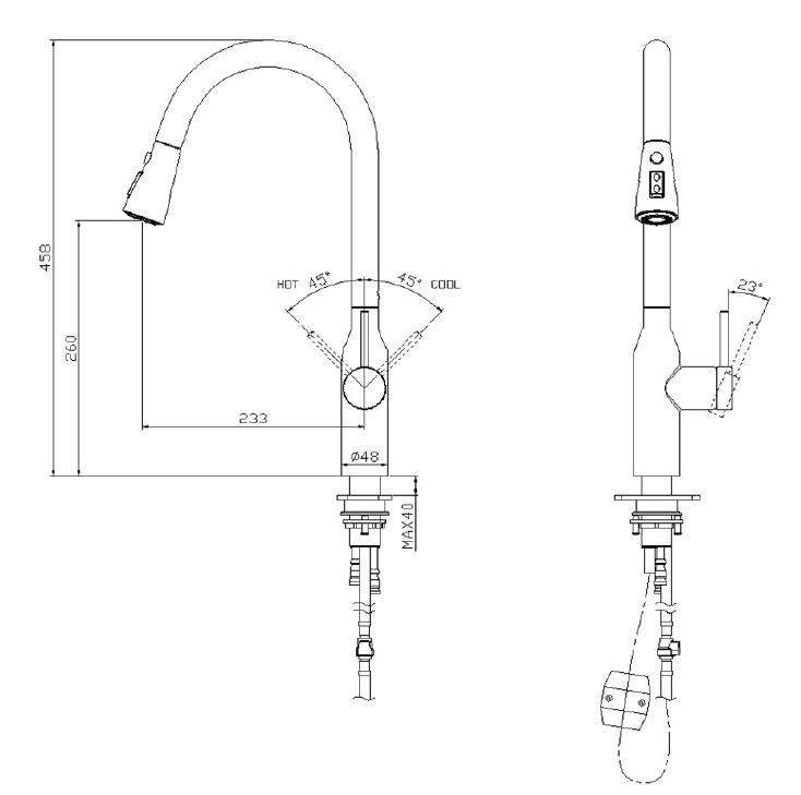 Brisa Pull-out Kitchen Mixer - Brushed Nickel