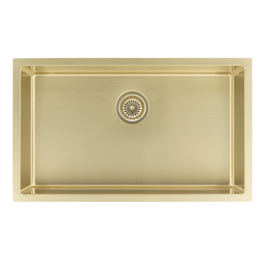 Snowbird Large Single Sink - Brushed Brass