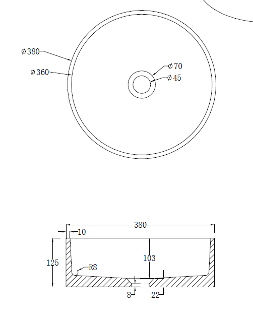 Valencia Concrete Round Basin - Off White